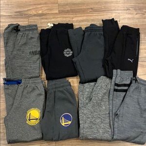 8 pair boys jogger sweat pants 10/12 lot puma nba